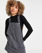 Dr Denim Relaxed Pinafore Dress In Charcoal-gray
