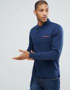 Tommy Hilfiger Kent Long Sleeved Polo With Pocket Detail In Navy - Navy