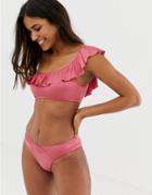 Seafolly Shine On High Cut Bikini Brazilian Bottom In Dalia-pink
