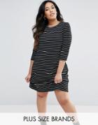 New Look Plus Stripe Swing Dress - Black