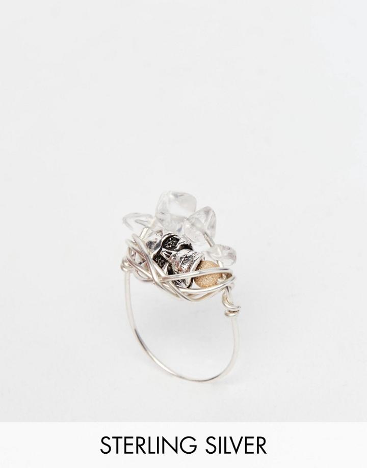 Kat & Bee Wrapped Crystal And Skull Ring