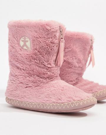 Bedroom Athletics Marylin Faux Fur Slipper Boot In Pink - Pink