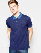 Lyle & Scott Polo Shirt With Space Dye Collar In Navy - Navy