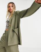 4th & Reckless Oversized Blazer In Olive - Part Of A Set-green