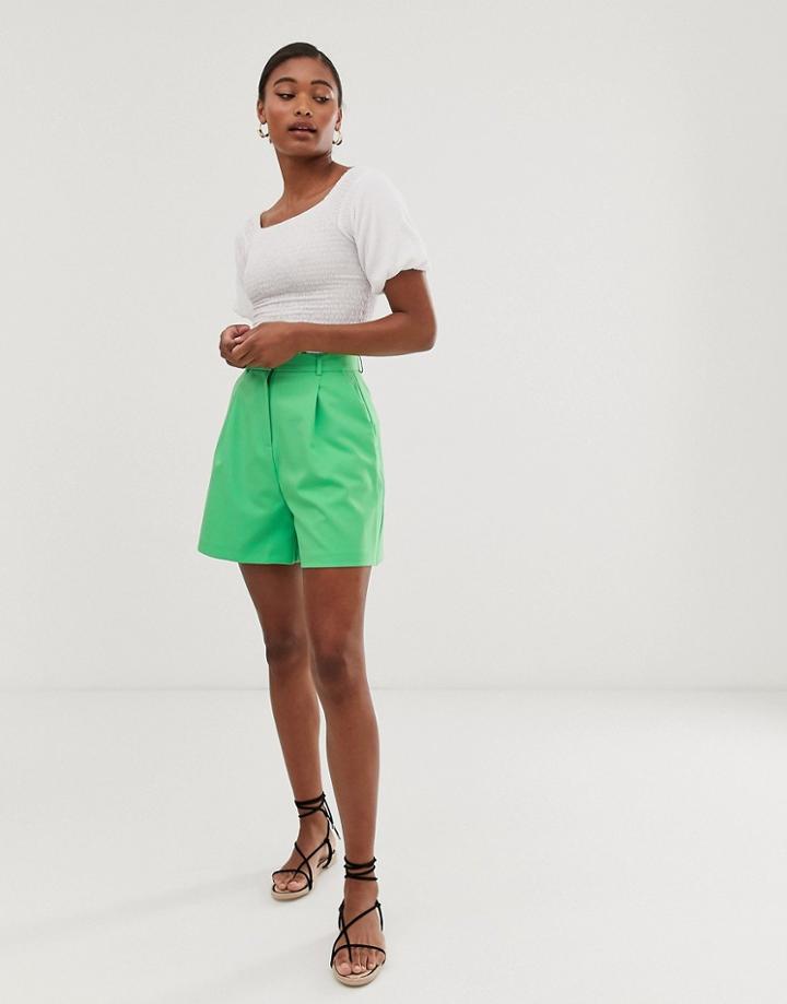 Asos Design Mom Shorts In Green