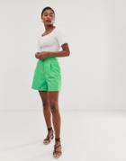 Asos Design Mom Shorts In Green
