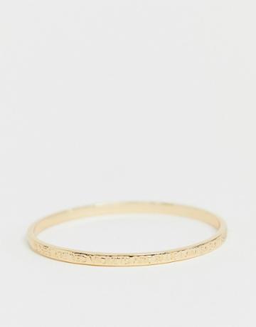 Asos Design Bangle Bracelets With Bad Roses Are Red Poem In Gold Tone - Gold