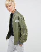 Kkxx Extreme Oversized Bomber Jacket - Green