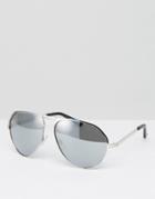 Jeepers Peepers Classic Aviator Sunglasses In Silver Mirror - Silver