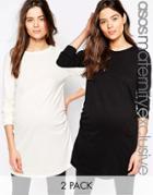 Asos Maternity Crew Neck Tunic 2 Pack - Multi