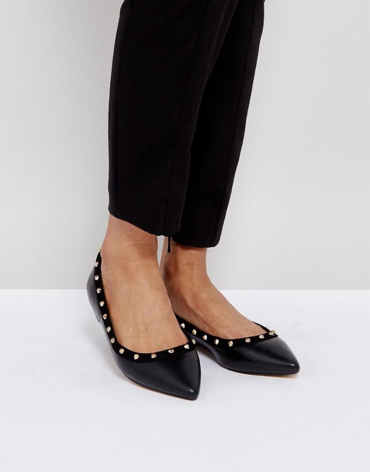 Carvela Stud Flat Point Shoe - Black