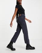 Levi's Ribcage Straight Ankle Jeans In Plaid-black