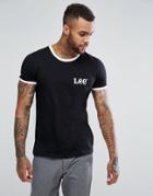Lee Retro Logo Ringer T-shirt In Black - Black