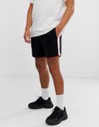 Urban Threads Side Stripe Running Shorts - Black