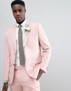 Farah Skinny Suit Jacket In Pink