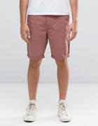 New Look Slim Chino Shorts In Pink - Pink