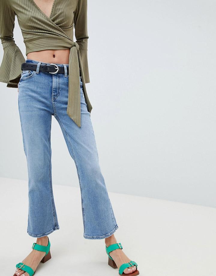 New Look Crop Kick Flare Jean - Blue