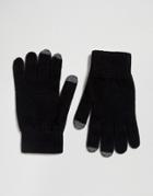 Glen Lossie Lambswool Touch Gloves In Black - Black