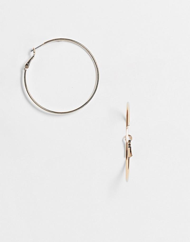 French Connection Fine Hoop Earrings In Gold