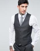 Harry Brown Slim Fit Twill Vest - Gray