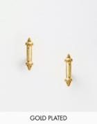 Pilgrim Pointed Bar Stud Earrings - Gold