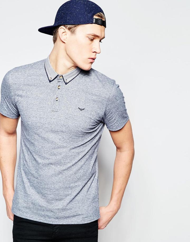 Threadbare Fine Stripe Polo Shirt - Navy
