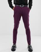 Asos Design Wedding Super Skinny Suit Pants In Purple - Purple