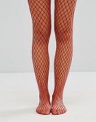 Gipsy Extra Large Fishnet Tights - Red