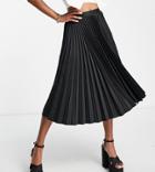 Closet London Petite Pleated Midi Skirt In Black