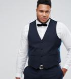 Harry Brown Plus Plain Black Slim Fit Tuxedo Vest - Navy