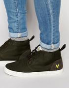 Lyle & Scott Lunan Hi Top Sneakers In Twill - Green