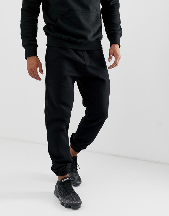 Pull & Bear Sweatpants With Logo In Black - Black