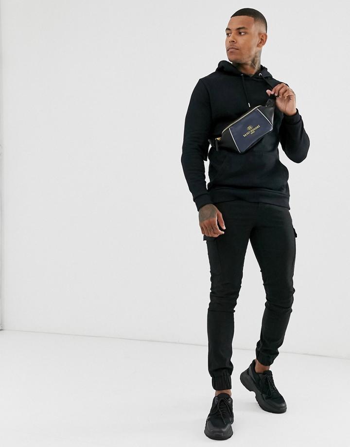 Asos Design Longline Hoodie In Black