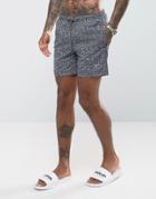 Napapijri Vail Swim Shorts Minicircle Print In Navy - Navy