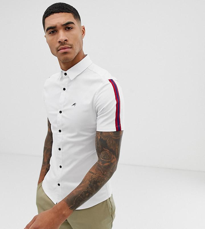 Mauvais Muscle Shirt With Side Stripe With White - White