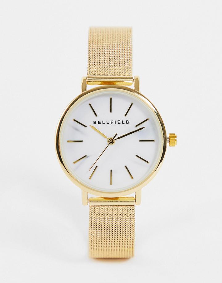 Bellfield Classic Mesh Bracelet Watch In Gold