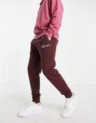 River Island Prolific Biker Sweatpants In Burgundy-red