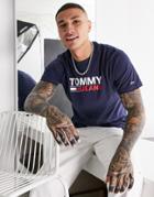 Tommy Jeans Corp Logo T-shirt In Navy