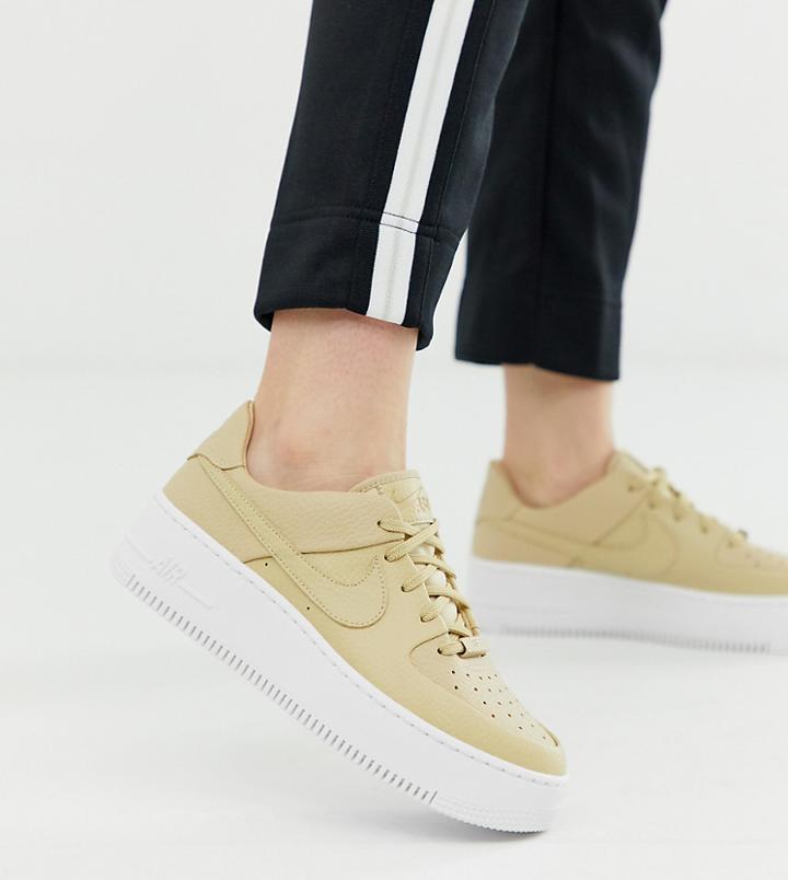 Nike Beige Air Force 1 Sage Low Sneakers
