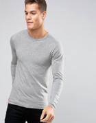 Jack & Jones Long Sleeve T-shirt In Regular Fit - Gray
