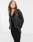Allsaints Balfern Leather Jacket In Black