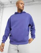 Asos Design Oversized Hoodie With Toggle Hem In Purple-blue