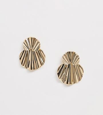 Monki Irregular Stud Earrings In Gold - Gold