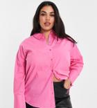 Vero Moda Curve Oversized Shirt In Pink