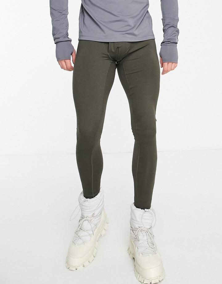 Surfanic Bodyfit Carbon Dri Thermal Leggings In Green
