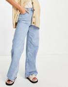Envii Betony Wide Leg Jeans In 90s Light Blue Wash-black