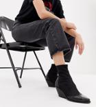 Asos Design Wide Fit Raglan Western Boots-black