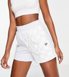 Puma Downtown Shorts In Checkerboard Color Block In Pale Blue And White