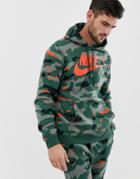 Nike Club Camo Hoodie In Green