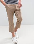 Asos Straight Super Cropped Chinos In Stone - Stone